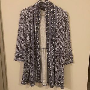 DALIA Blue and White Cardigan